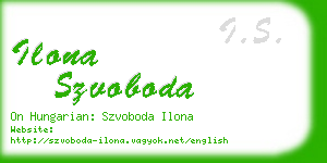 ilona szvoboda business card